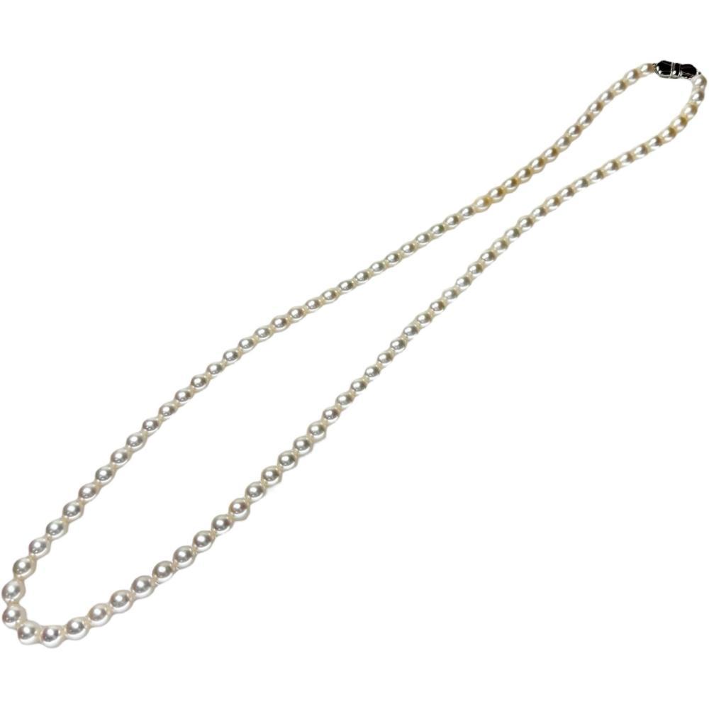 MIKIMOTO/ Mikimoto Akoya pearl / pearl 7.0~7.5mm necklace K18WG white gold 50.7g 65cm lady's 