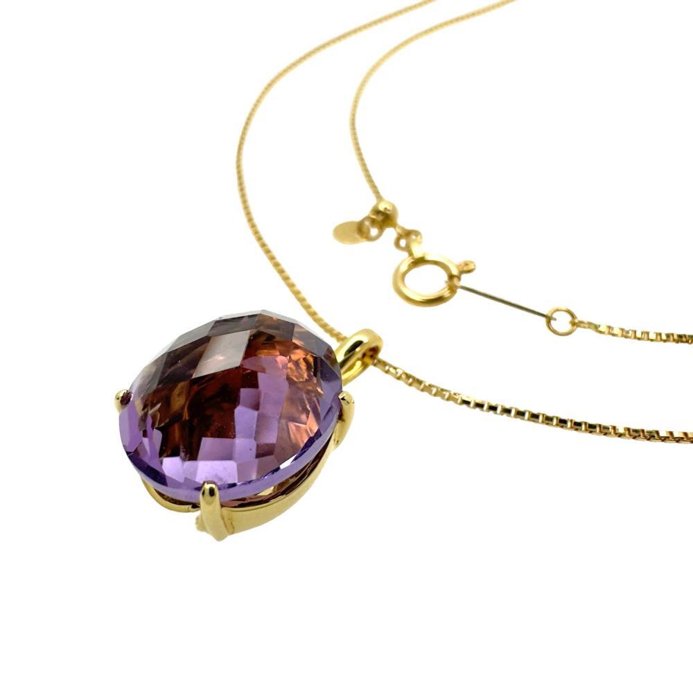 55%以上節約 ネックレス 5.22ct アメジスト K18ゴールド レディース 45cm 4.6g アメジスト
