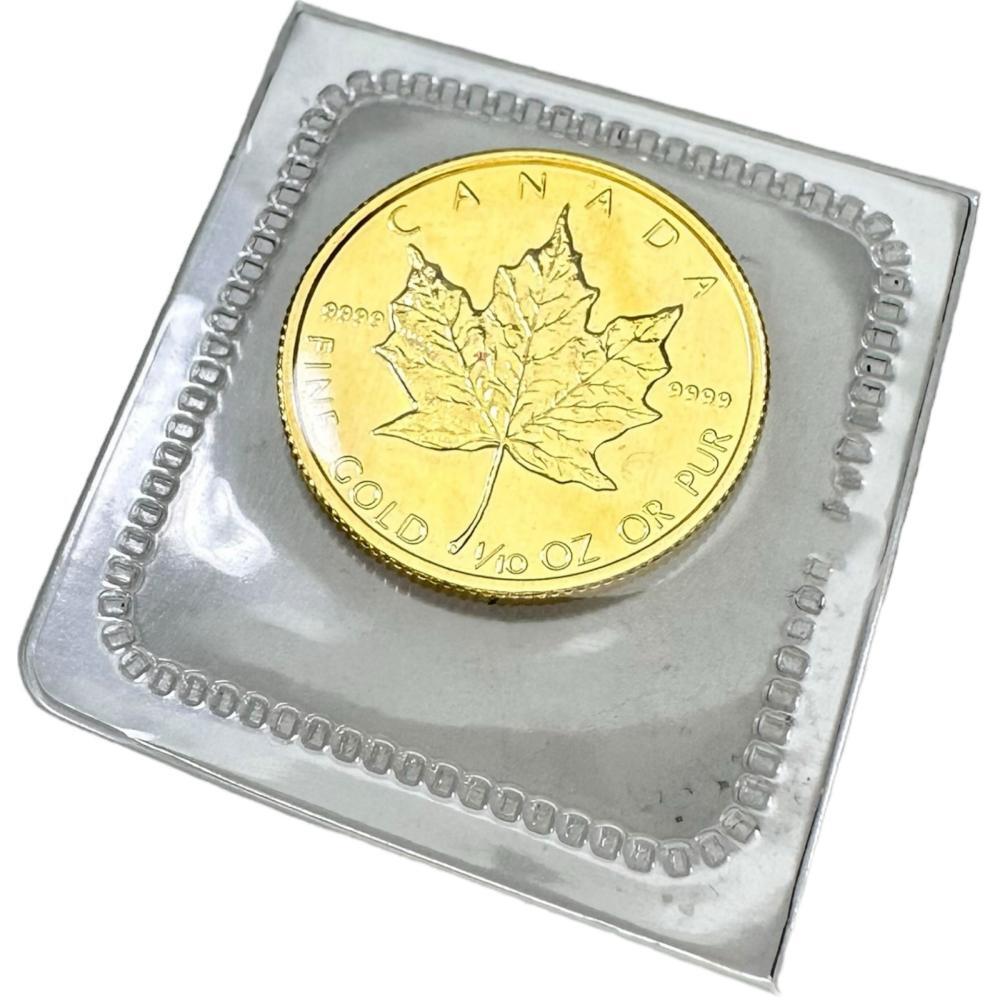 メイプルリーフ金貨 1/10oz エリザベス2世 1986年 コイン K24ゴールド ユニセックス_画像1