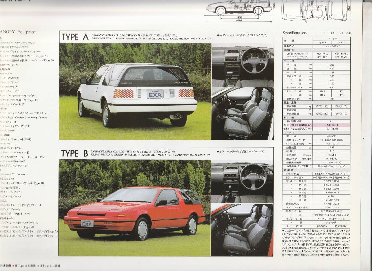 日産 エクサ カタログ 昭和６２年１０月の画像3