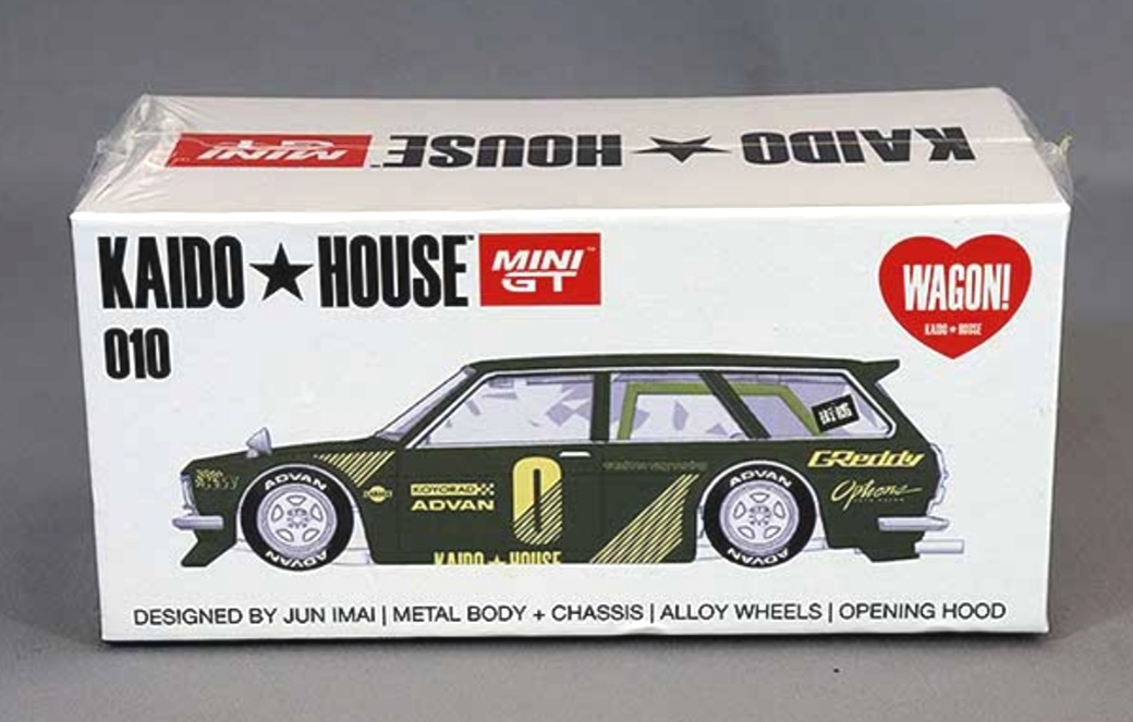 即決！ KAIDO★HOUSE x トゥルースケール ミニGT 1/64 ダットサン 510 ワゴン 緑 010 新品・未開封品の画像1