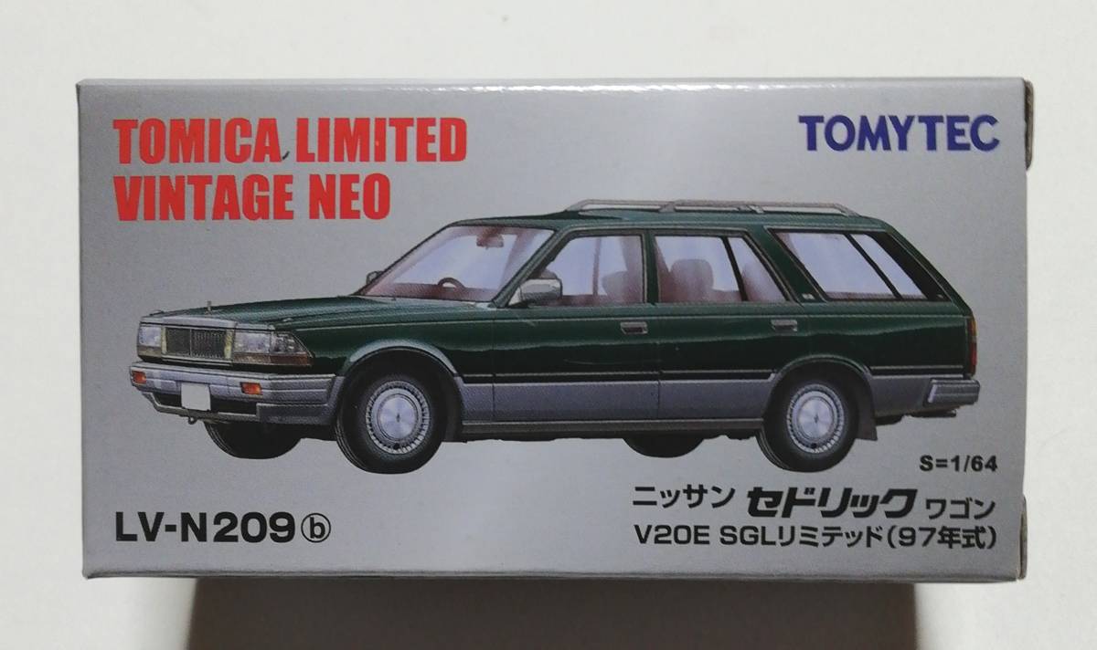 即決！ トミカ リミテッド ヴィンテージ ネオ LV-N209b ニッサン セドリック ワゴン V20E SGL リミテッド 97年式 (緑/銀) 新品・未使用品の画像1