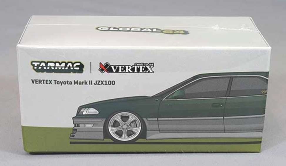 即決！ Tarmac Works 1/64 ターマック ワークス VERTEX トヨタ マークⅡ JZX100 ダークグリーンメタリック 新品・未開封品の画像1