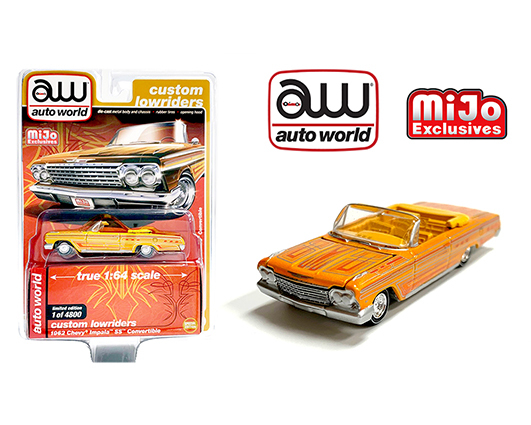 autoworld 1/64 シボレー インパラ SS コンバーチブル 1962 ゴールド ローライダー MiJo限定 Chevy Impala CP7739 オートワールド ミニカーの画像1
