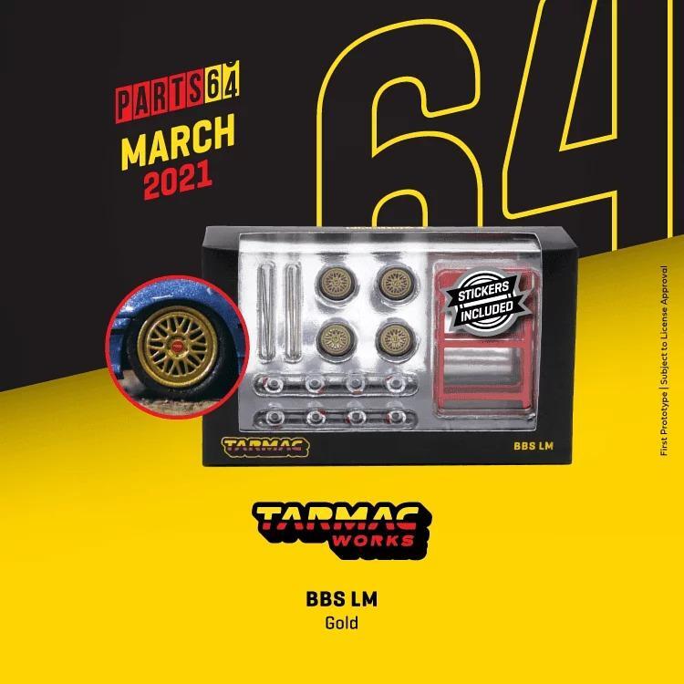 ターマックワークス 1/64 カスタムホイールセット BBS LM ゴールド TARMAC WORKS 1/64 BBS LM Gold Rim Set ミニカーの画像4