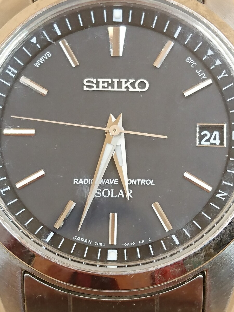 Y3-391　SEIKO　RADIO WAVE CONTROL SOLAR　 　腕時計　メンズ_画像2