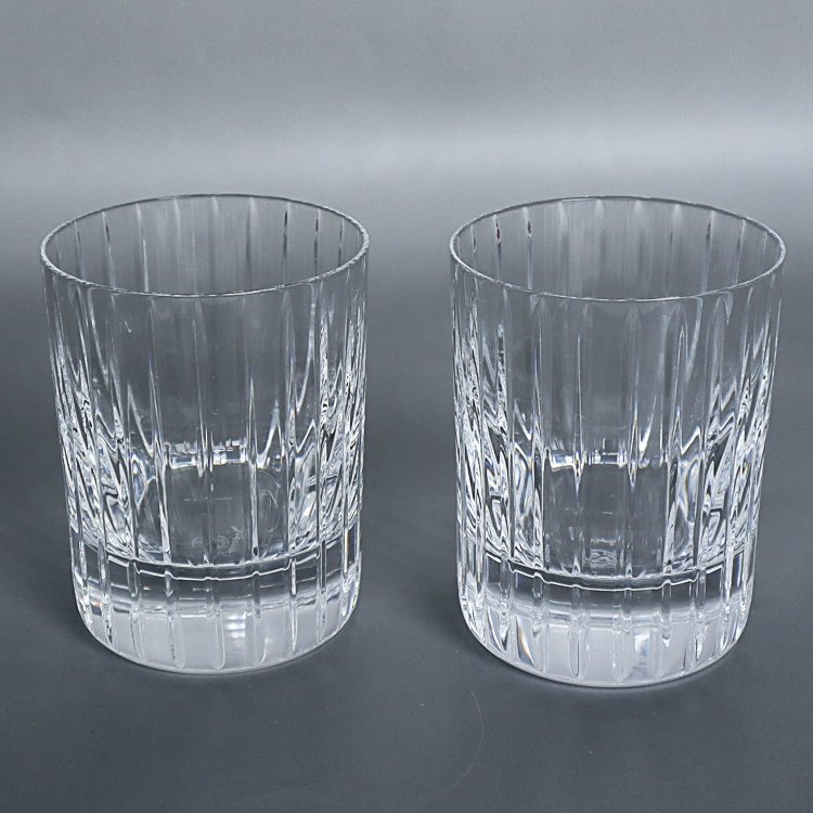 【1円/ほぼ未使用】バカラ Baccarat ハーモニー タンブラー ロックグラス 2客 ペアグラス ウイスキー ハイボール クリスタルガラス 280ml_画像3