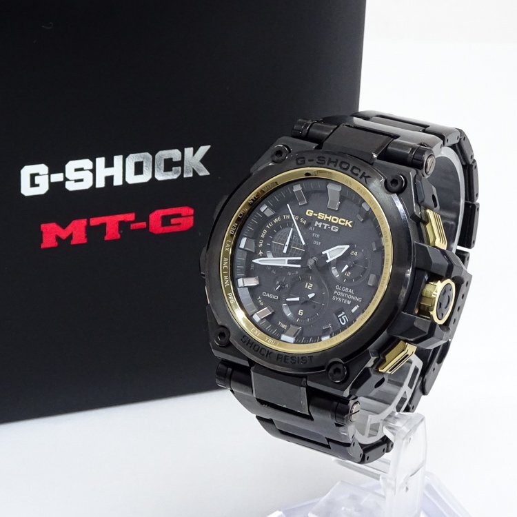 【1円】カシオ CASIO G-SHOCK ウォッチ 腕時計 GPS ハイブリッド電波ソーラー マルチバンド6 MTG-G1000GB-1AJF SS 黒盤 動作品 40755_画像2