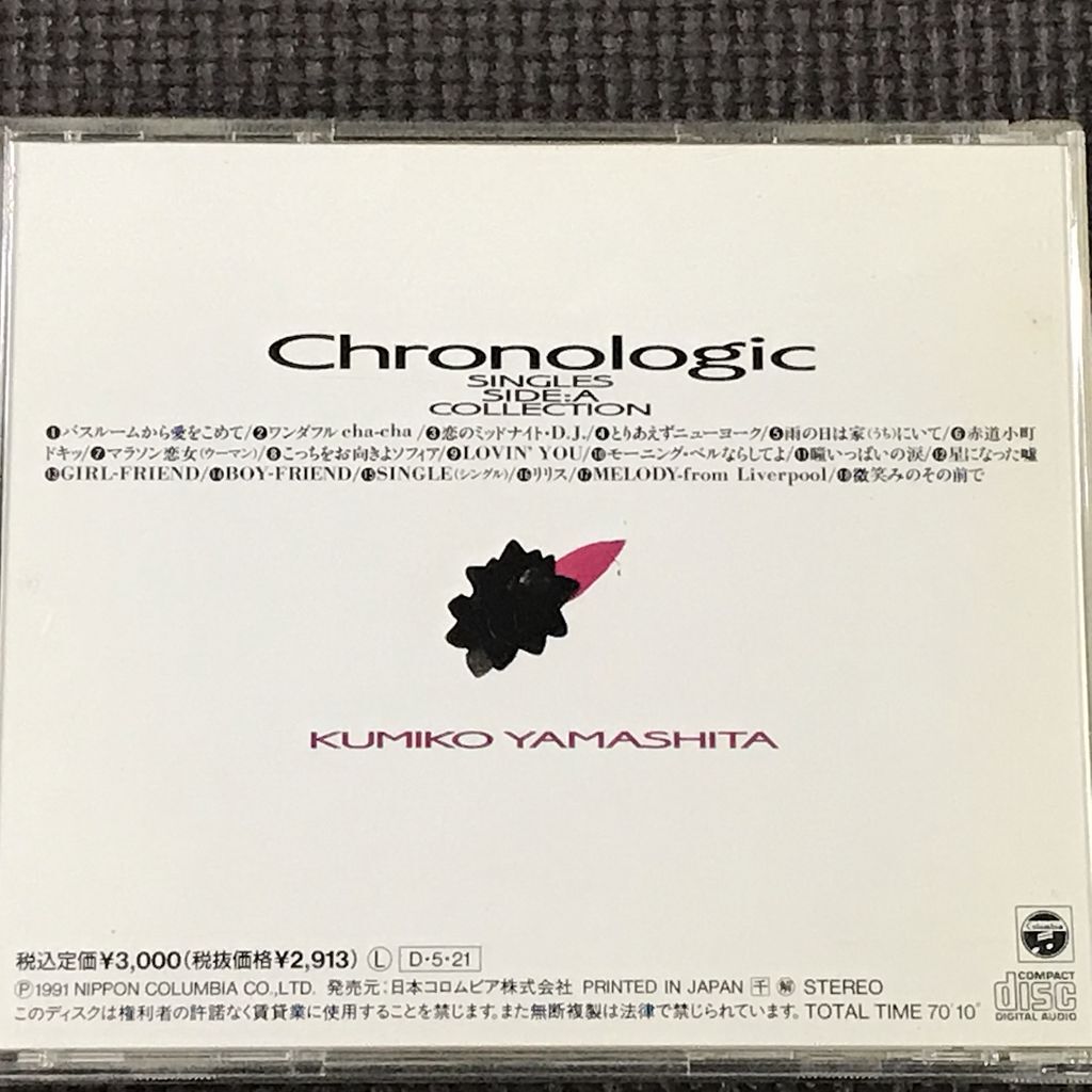 山下久美子 CHRONOLOGIC SINGLES SIDE：A COLLECTION ベストアルバム　CD_画像2