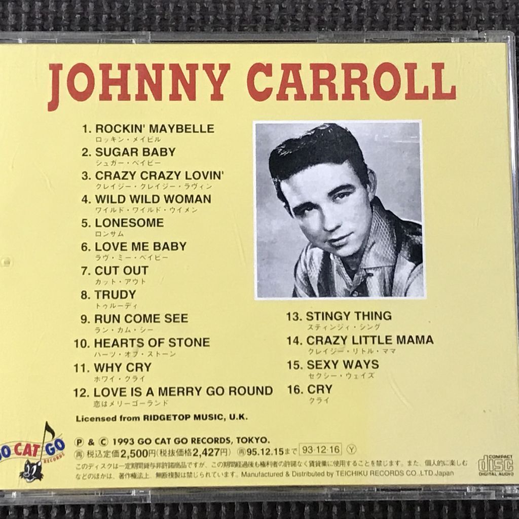 ジョニー・キャロル・レア・コレクション　ROCK’N’ROLL RARITIES　JOHNNY CARROLL_画像2