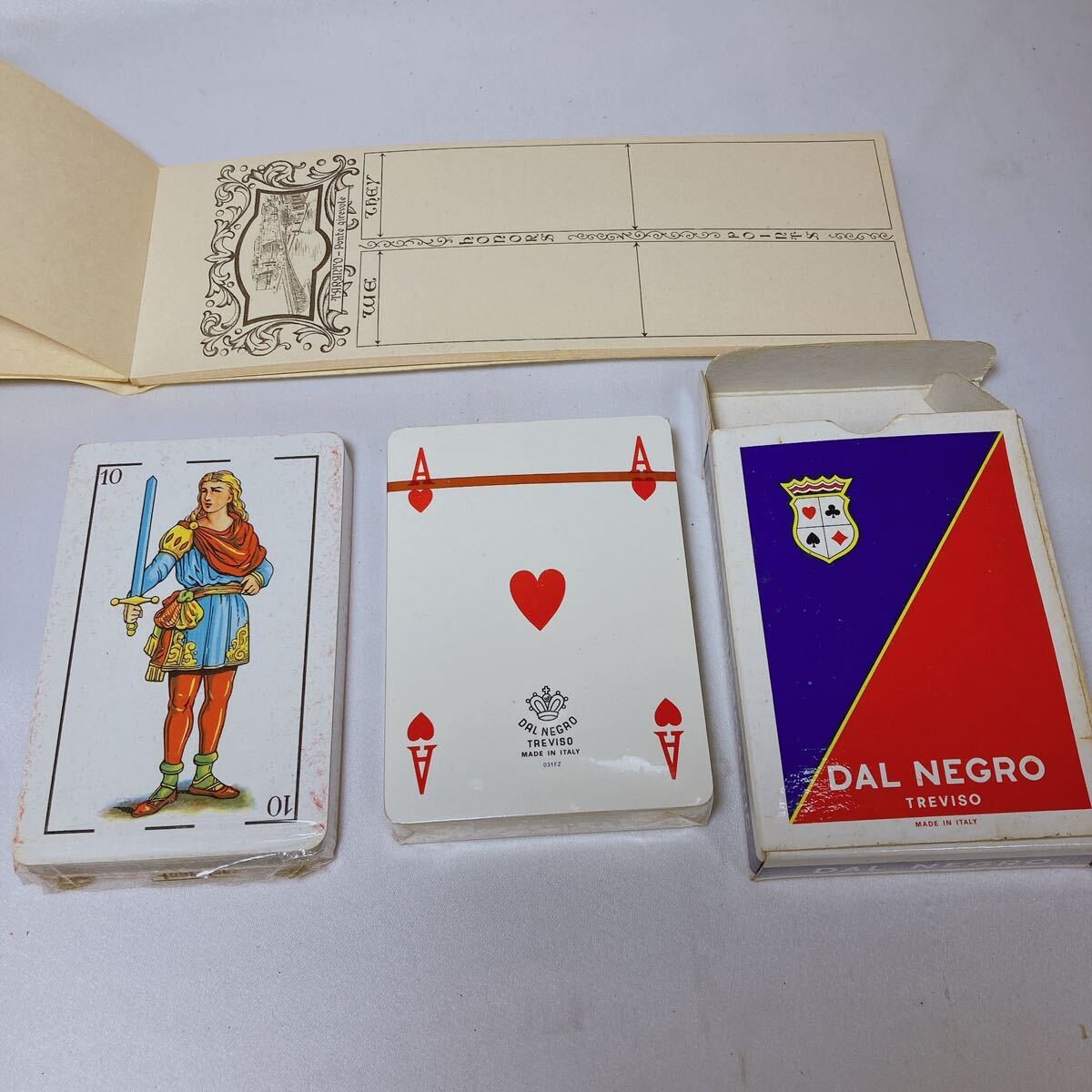 イタリア トランプ ギャンブル ゲーム DAL NEGRO ダルネグロ TREVISO カードゲーム アンティーク カード未開封 木箱付きの画像4