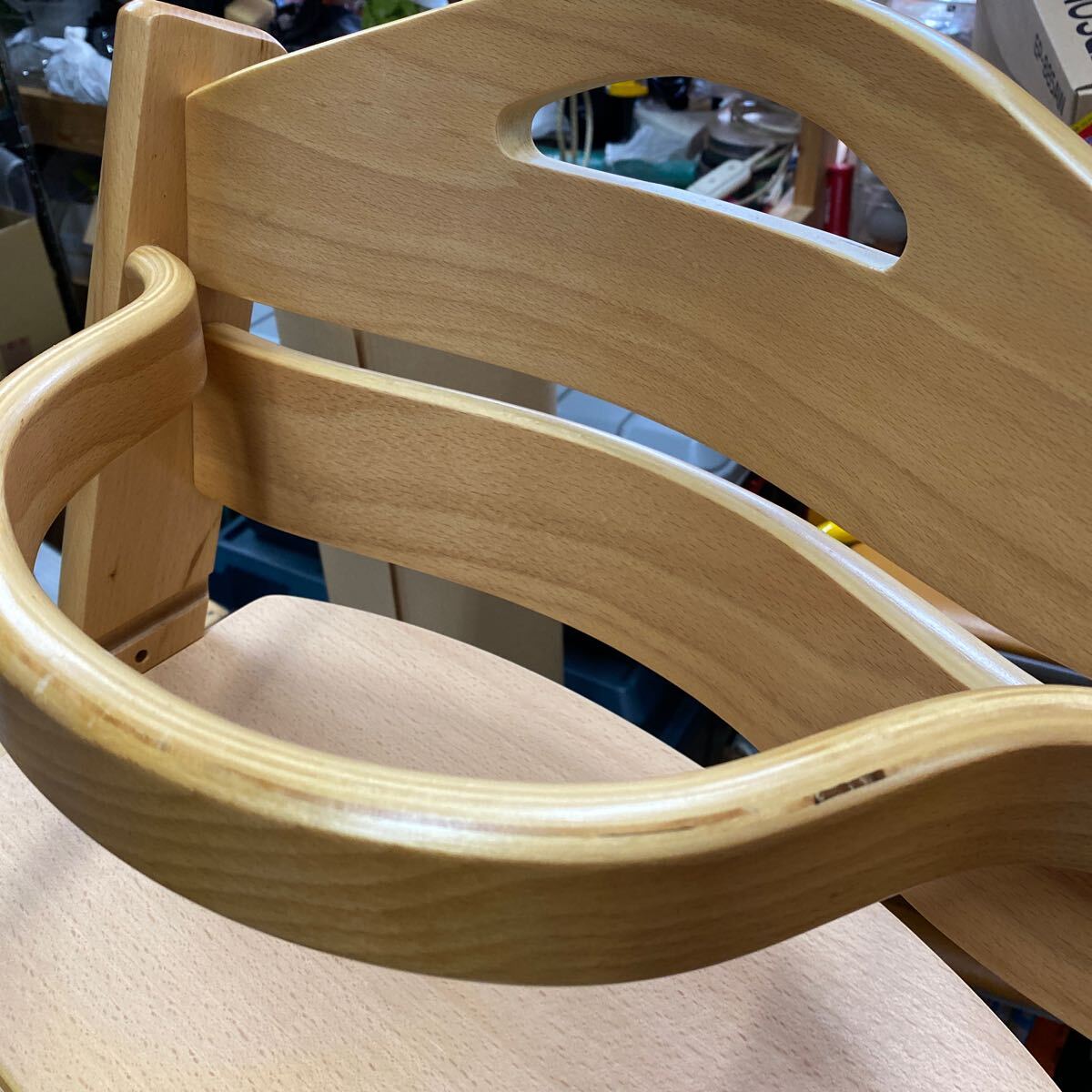 木製ハイチェア 木製 子供用　食事椅子　ベビーチェア ナチュラル _画像3