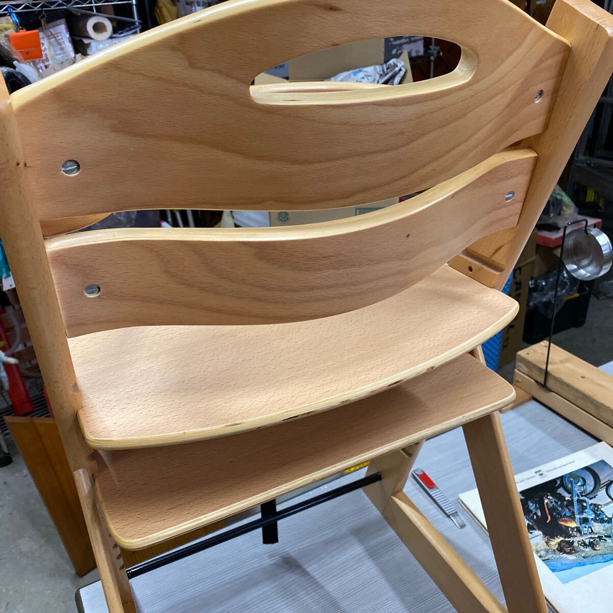 木製ハイチェア 木製 子供用　食事椅子　ベビーチェア ナチュラル _画像9