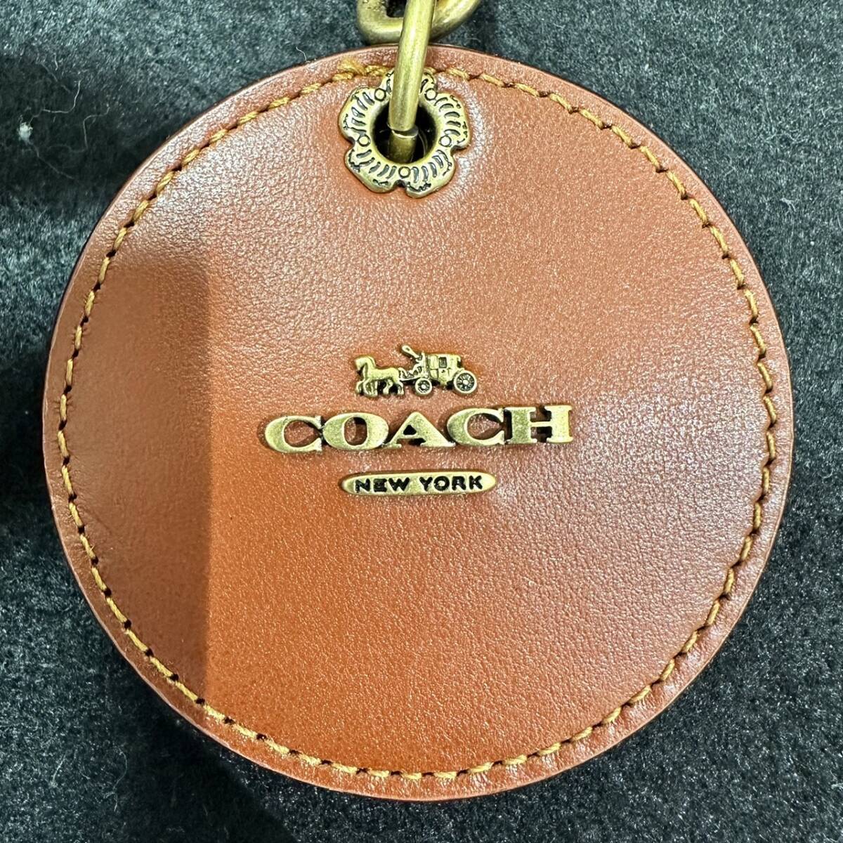 ★☆COACH　コーチ　シグネチャー柄バッグチャームミラー鏡キーホルダー　#14630☆★_画像2