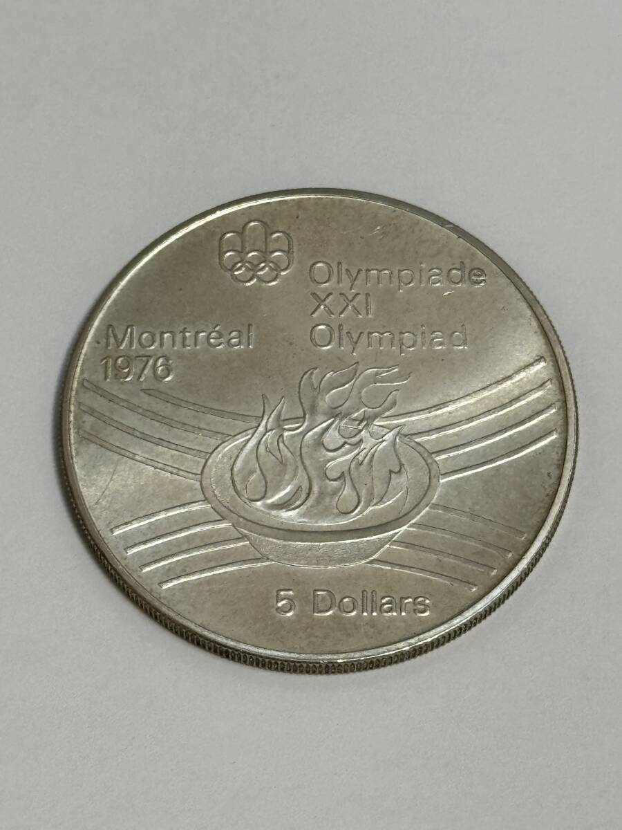 ★モントリオールオリンピック 5ドル銀貨 カナダ 記念硬貨 シルバー 1976年 コイン 通貨★TG1557_画像1