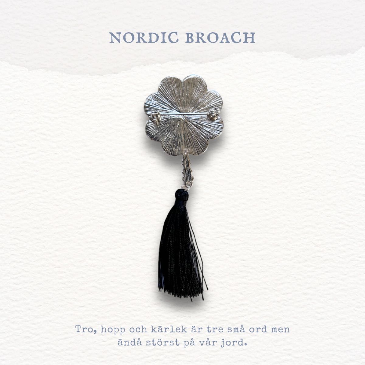 Nordic broach 北欧風 ブローチ ナンバー タッセル ブラック SOUSOU お好きな方に