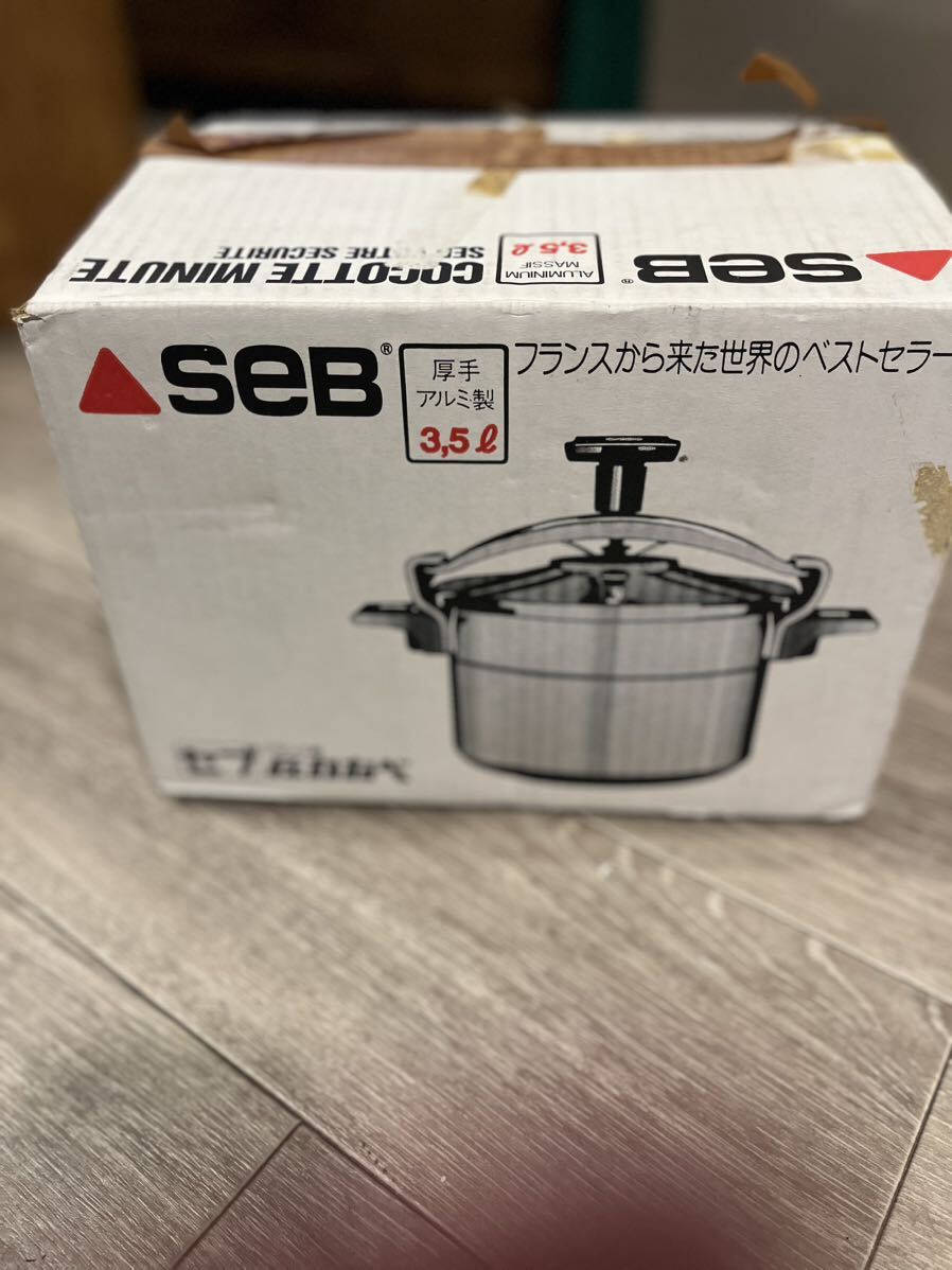  rare seb Japan SEB pressure pan pressure cooker two-handled pot France made 3.5l 3.5 liter unused storage goods japanese manual recipe attaching 