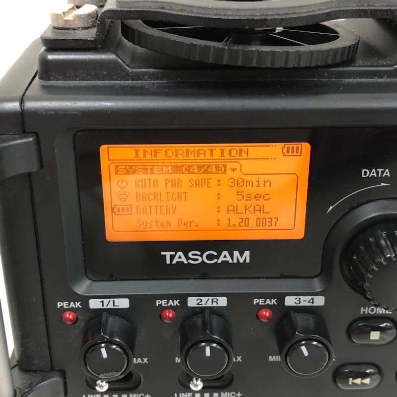 TASCAM リニアPCMレコーダー/ミキサー 4トラック ブラック DR-60D 240222SK280456_画像7