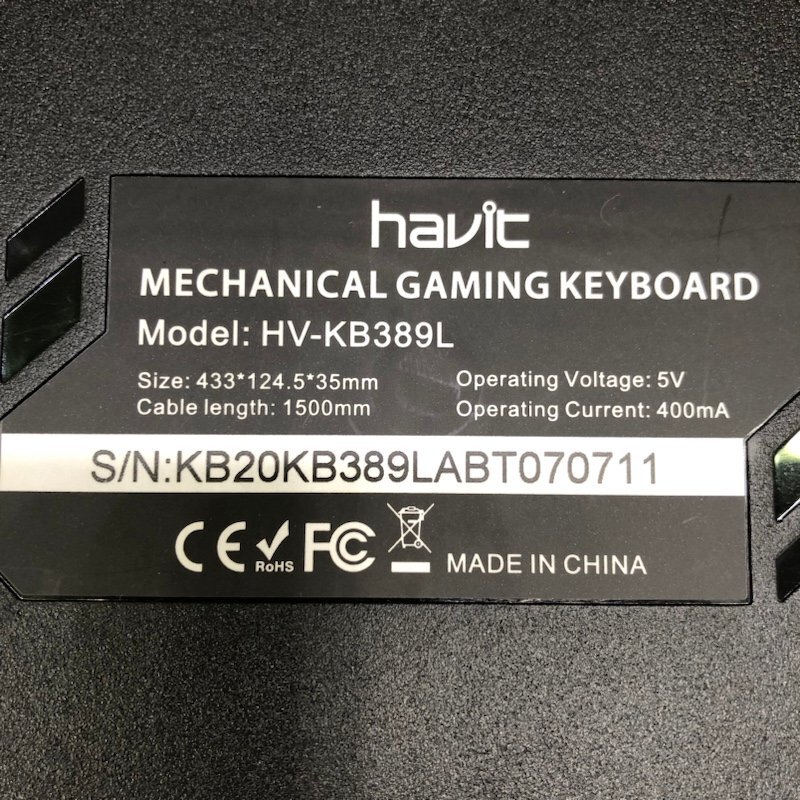havit メカニカルゲーミングキーボード HV-KB389L リストレスト付き 240227SK100334_画像7