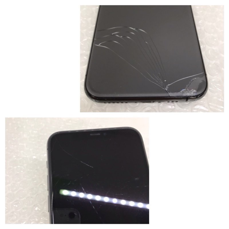 【ジャンク品】Apple iPhone 11 Pro 64GB MWC22J/A A2215 スペースグレイ Softbank 利用制限○ 最大容量77％ 割れあり 240320SK060142の画像9