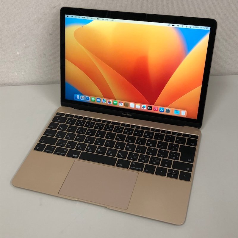 【ジャンク】Apple MacBook 12inch 2017 MNYK2J/A Ventura/Core m3 1.2GHz/8GB/256GB/ゴールド/A1534 240315SK250904_画像2