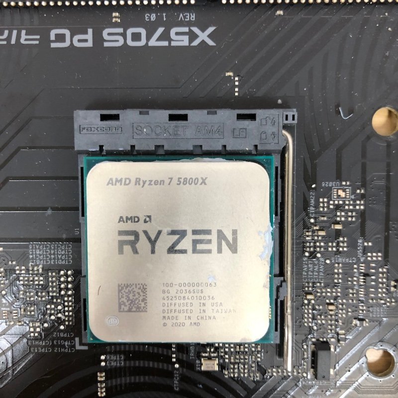 【ジャンク品】CPU AMD Ryzen 7 5800X マザーボード X570S PG RIPTIDE 動作未確認 240321SK280108_画像9