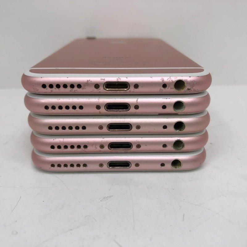 【ジャンク品】Apple iPhone 5点セット 16GB MKQM2J/A A1668 ローズゴールド 利用制限 au docomo 〇 231018SK251413_画像4