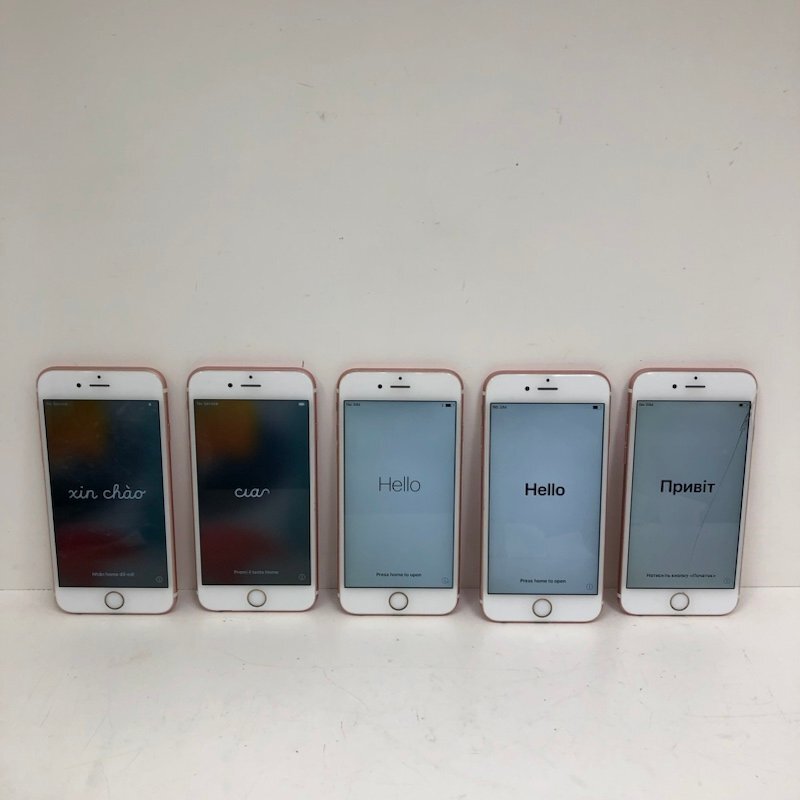 【ジャンク品】Apple iPhone 5点セット 16GB MKQM2J/A A1668 ローズゴールド 利用制限 au docomo 〇 231018SK251413_画像1