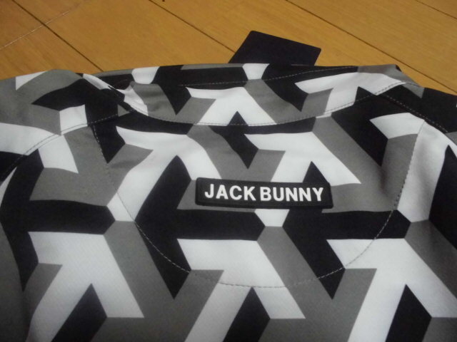 2023年【新品 激安セール】ジャックバニー Jack Bunny!! メンズフルジップブルゾン 幾何学的模様 サイズ5(L)ゴルフウェア タウンユースの画像5