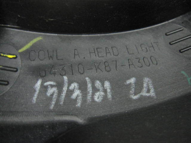 ホンダ レブル250 MC49 純正ヘッドライトカウル フロントカウル カバー 割れキズ無し 64301-K87 消しブラックの画像6