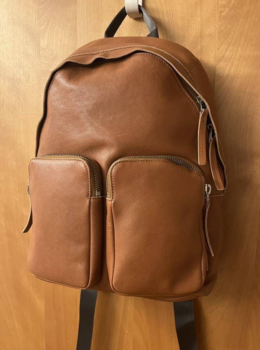 ECCO エコー CASPER SMALL BACKPACK SOFT LEATHER レザー デイパック レザーリュック col：AMBER ブラウン バックパックの画像2