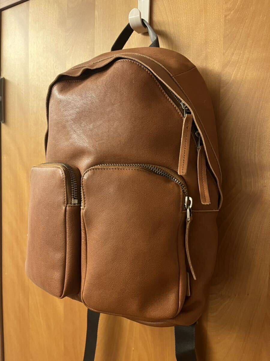 ECCO エコー CASPER SMALL BACKPACK SOFT LEATHER レザー デイパック レザーリュック col：AMBER ブラウン バックパックの画像4