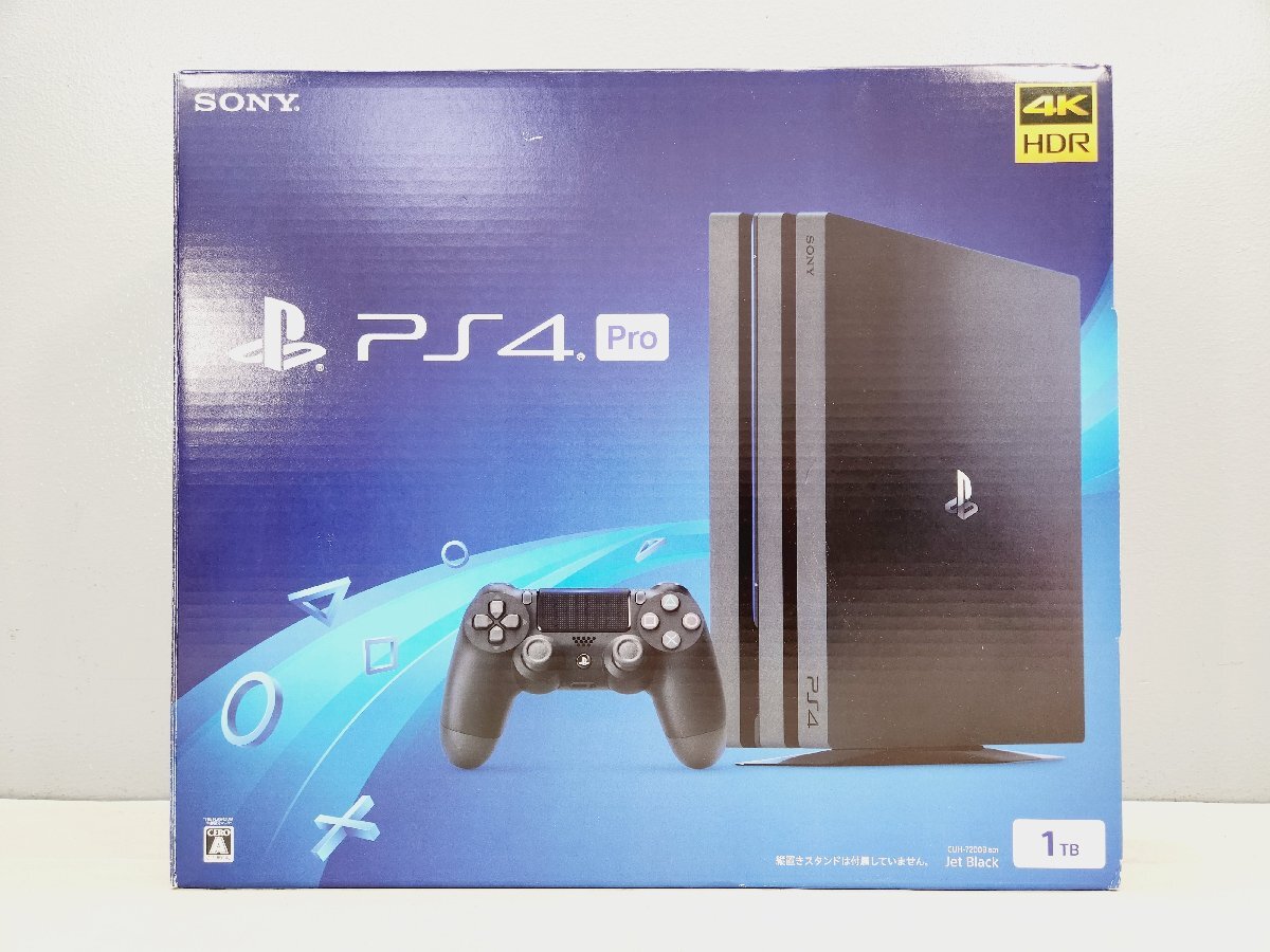 〇【7】初期化済 SONY PlayStation4 Pro CUH-7200BB01 1TB ジェットブラック ソニー プレイステーション4 PS4 プロ 同梱不可 1円スタート_画像1