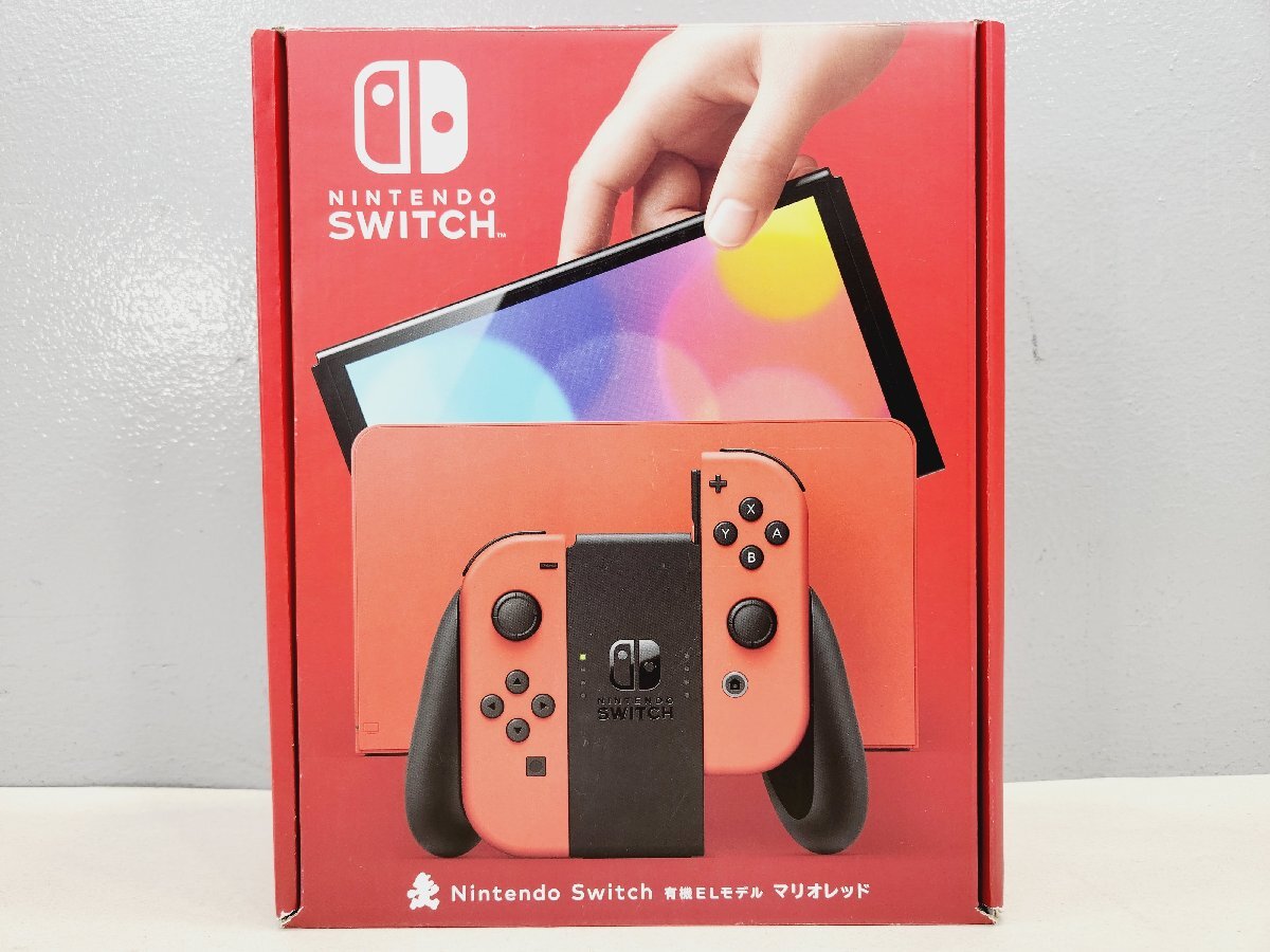 〇【2】動作確認済み 初期化済み Nintendo Switch / ニンテンドー スイッチ 新型 マリオレッド 有機ELモデル 同梱不可 1円スタート