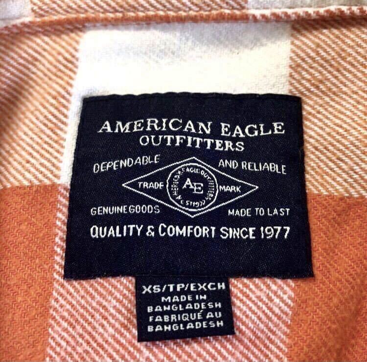 送料込 60sテイストAMERICAN EAGLE アメリカンイーグル バッファローチェックネルシャツ Sサイズ相当_画像2