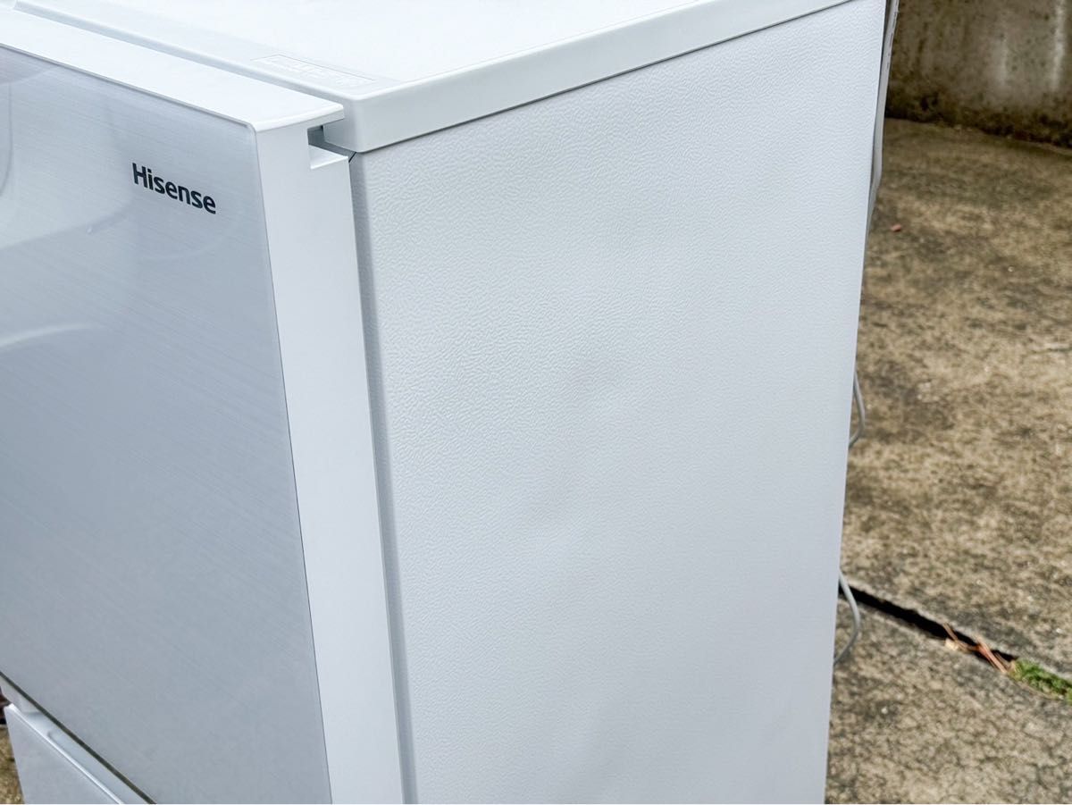Hisense ハイセンス HR-G13B-W ホワイト ガラストップ ガラス棚 シンプル 一人暮らし 2ドア 小型 冷蔵庫
