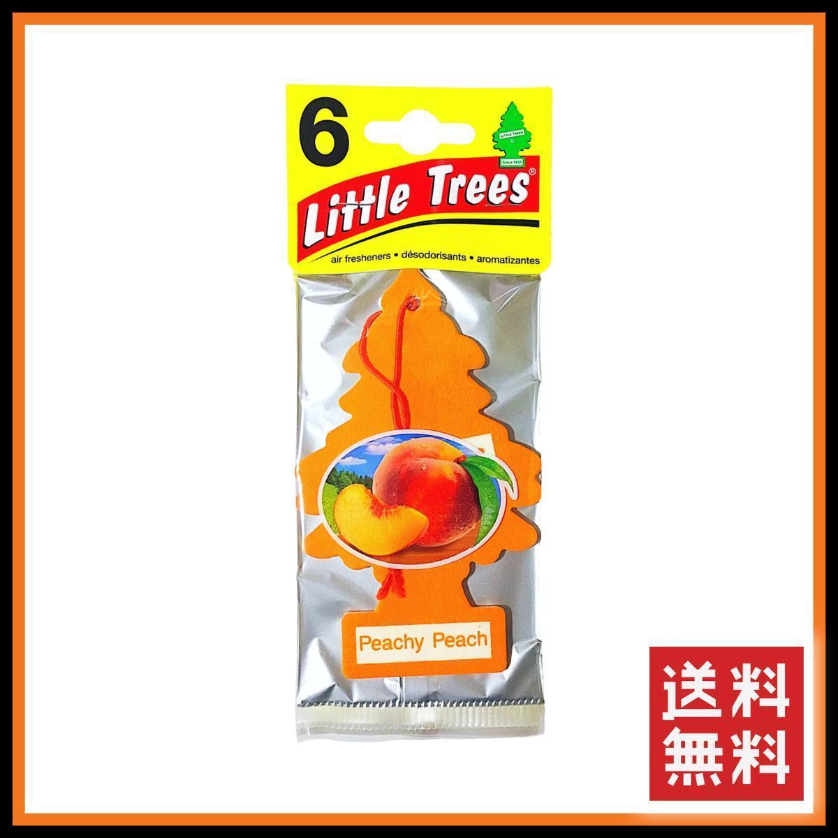 Little Trees Peachy Peach リトルツリー ピーチ 6枚セット　　　エアフレッシュナー 芳香剤 USDM 消臭剤 D470_画像2