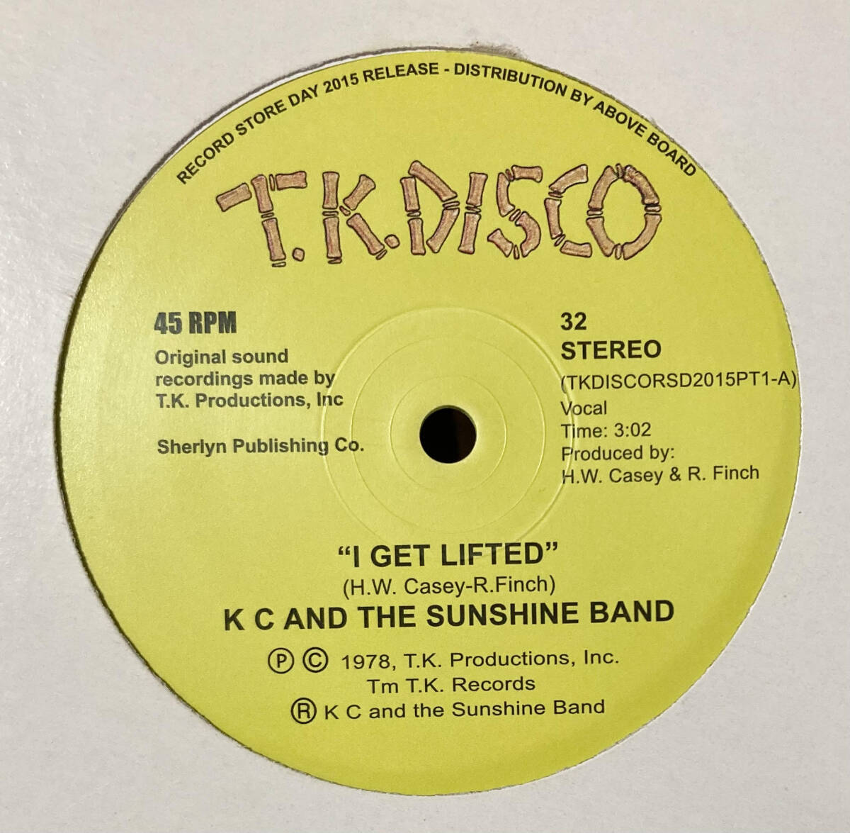 K C And The Sunshine Band / I Get Lifted Todd Terje Edit T.K. Disco 10 inch RSD Record Store Day Dance Classics Raregrooveの画像1