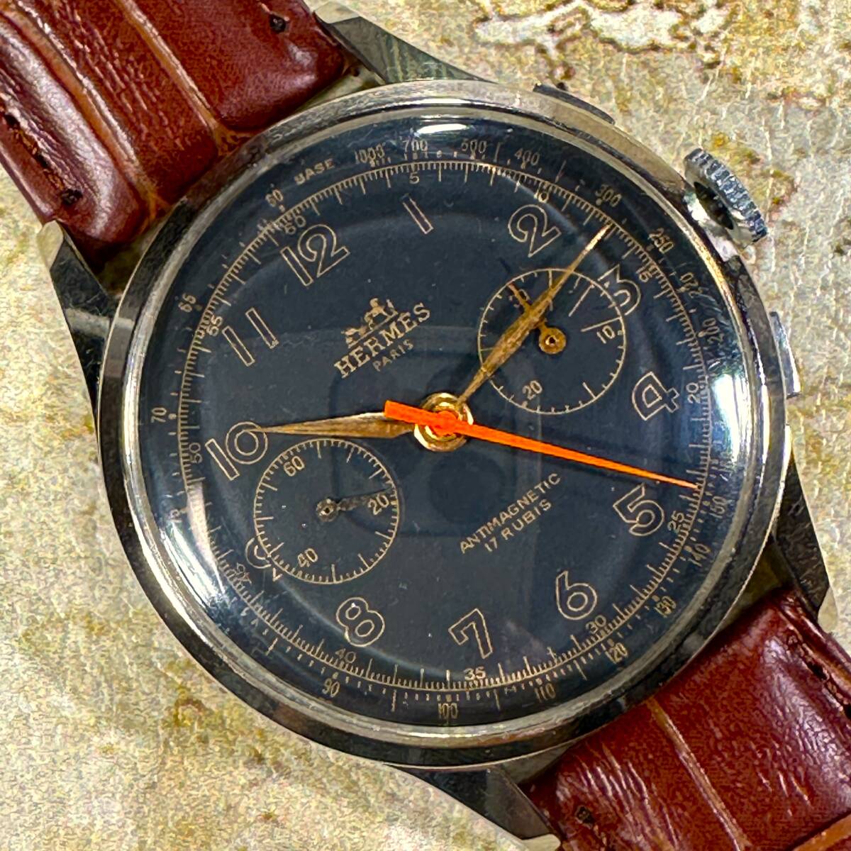 限定セール4/21迄【エルメス クロノグラフ】HERMES 1940年代 限定セール4/21迄【エルメス クロノグラフ】HERMES 1940年代