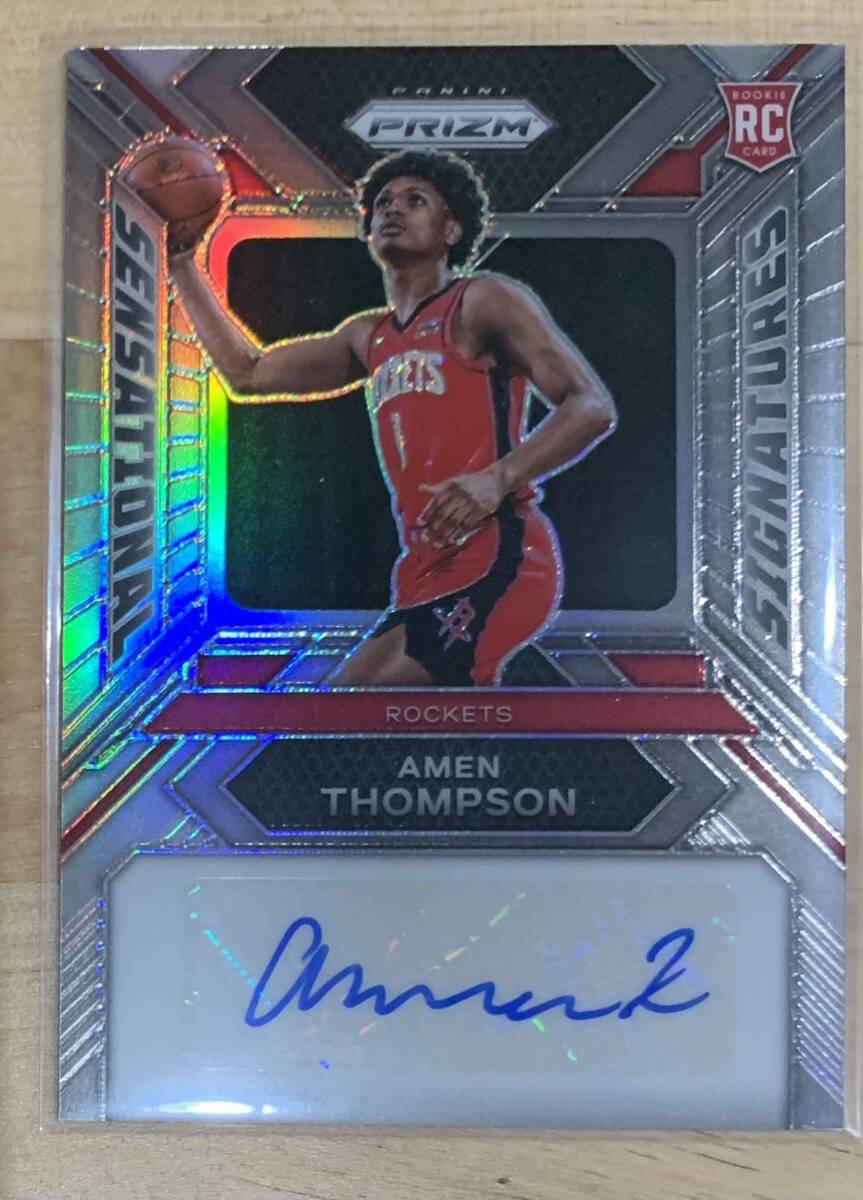 Amen Thompson 2023-24 Panini Prizm Sensational Signatures auto silver NBAの画像3