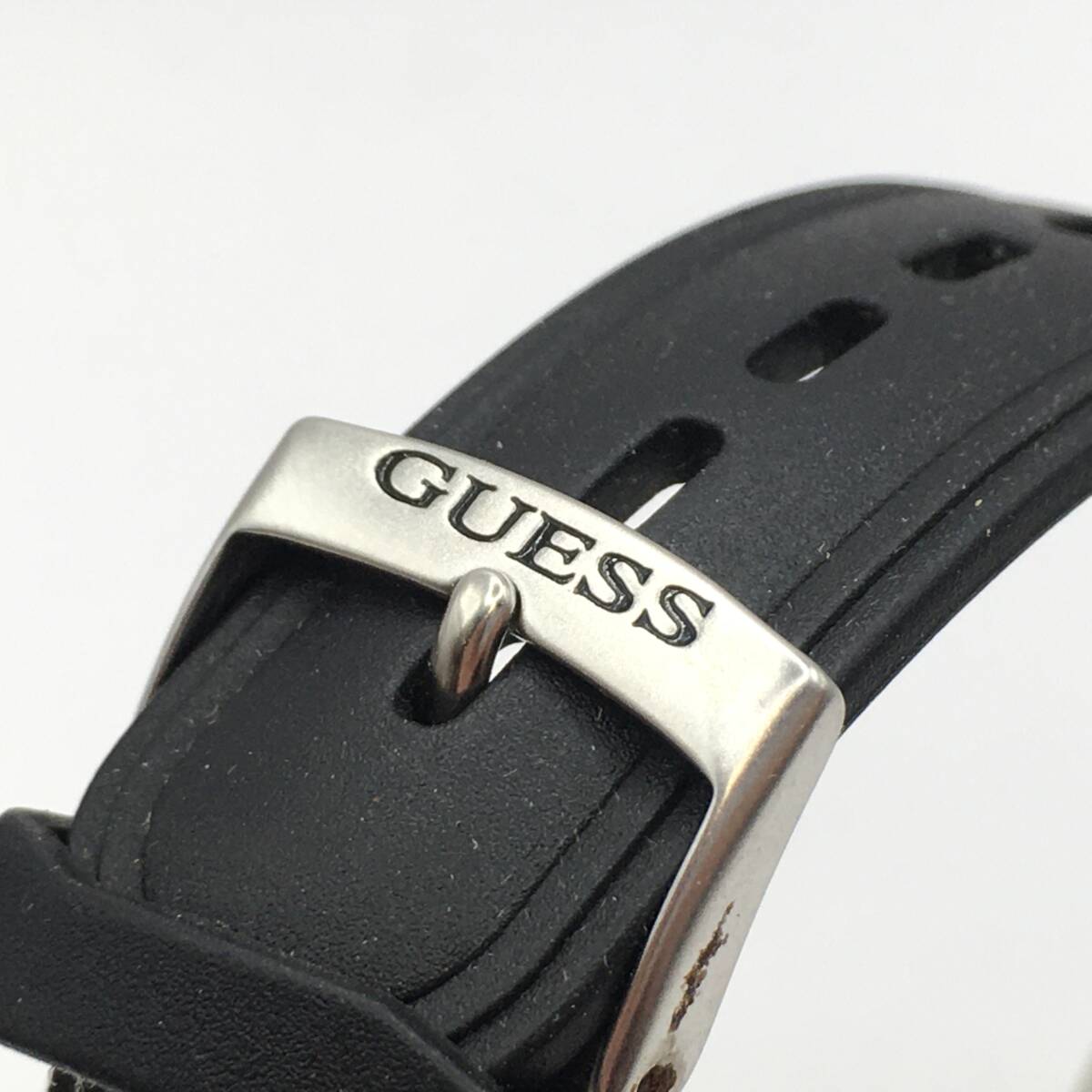 ○H11-115 GUESS/ゲス WATERPRO ウォータープロ 3針 メンズ クォーツ 腕時計 付属品あり_画像8