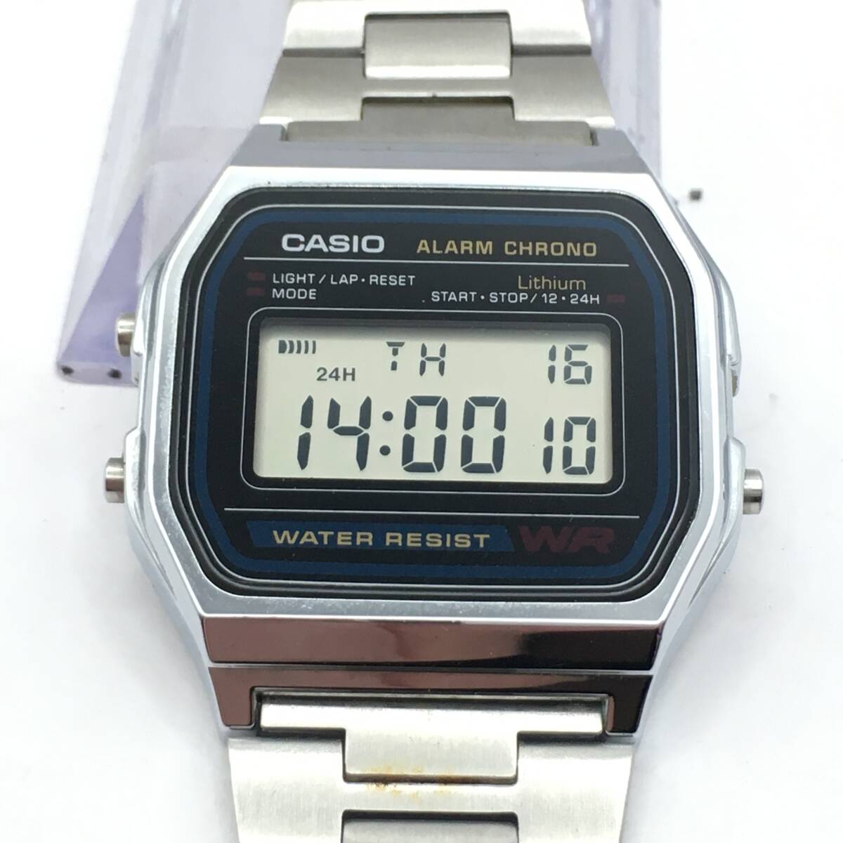 ○C12-5 CASIO/カシオ アラームクロノ デジタル文字盤 メンズ クォーツ 腕時計 A158W 稼働品_画像1