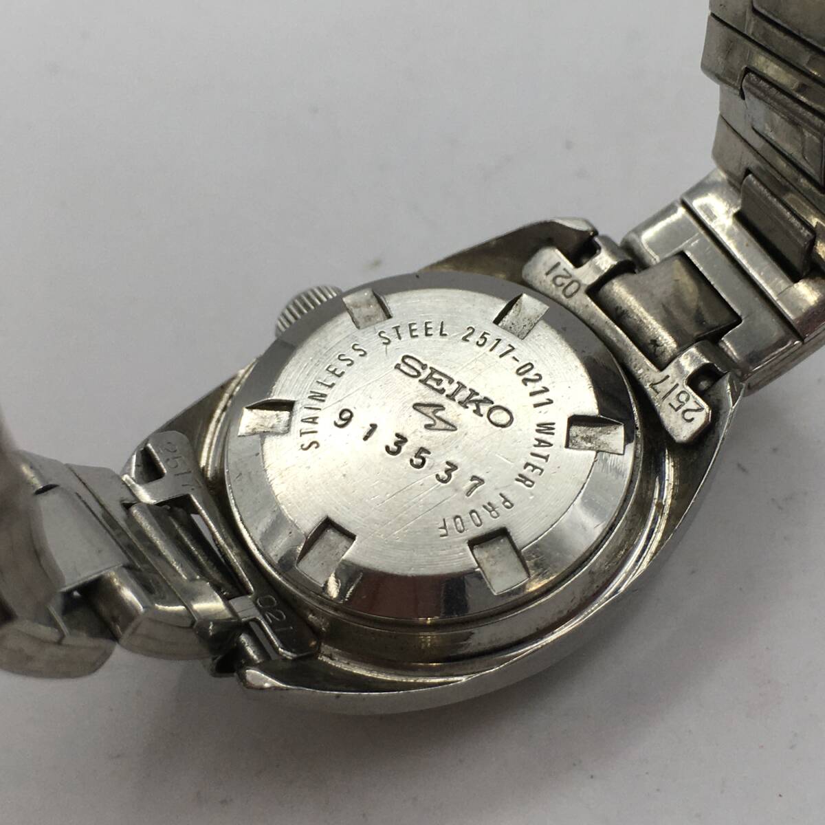 ○C12-48 SEIKO/セイコー matic lady 17石 3針 Date デイト レディース 自動巻き 腕時計 2517-0211 稼働品_画像6