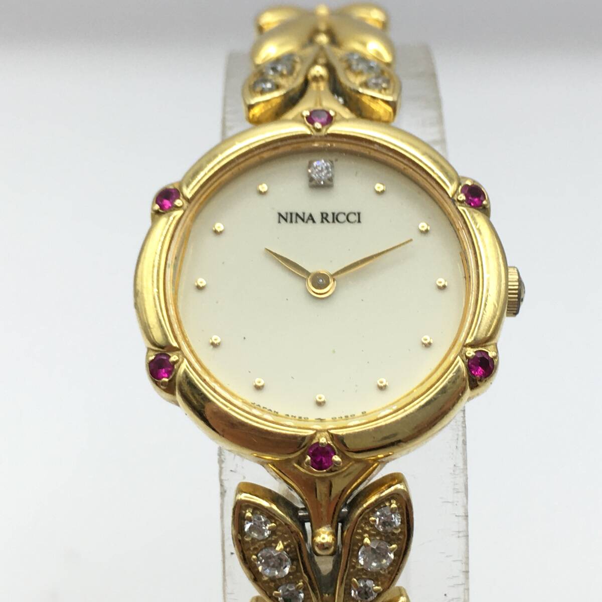 ○H12-290 NINA RICCI / ニナ・リッチ 2針 レディース クォーツ 腕時計 4N20-029A の画像3