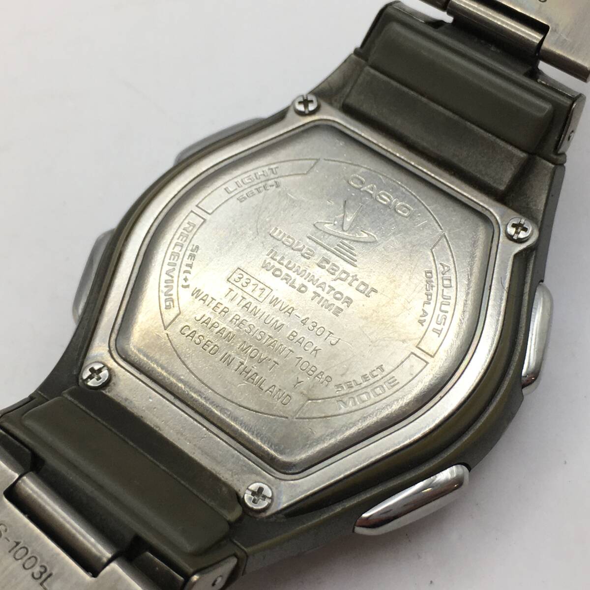 ○I12-110 CASIO/カシオ デジアナ文字盤 3針 メンズ 電波ソーラー 腕時計 WVA-430TJ 不動ジャンク品の画像4