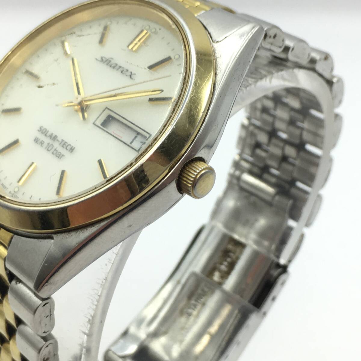 ○I12-58 CITIZEN/シチズン sharex シャレックス 3針 Daydate デイデイト メンズ ソーラー 腕時計 E101-T015361 不動ジャンク品の画像4