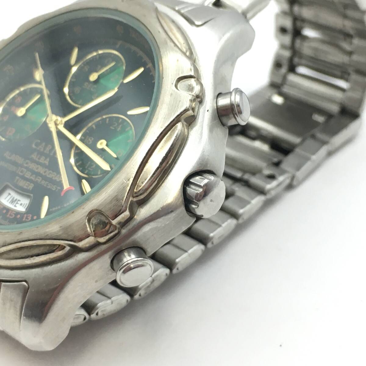 0K12-91 ALBA/ Alba CARIB Carib alarm Chrono 3 hands men's quartz wristwatch N944-6B00