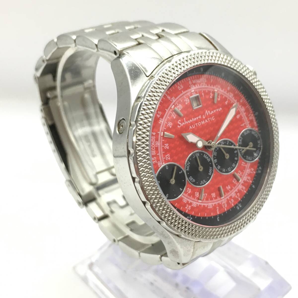 ○N12-302 Salvatore Marra/サルバトーレマーラ 3針 Date デイト メンズ 自動巻き 腕時計 SM-10112 稼働品_画像2