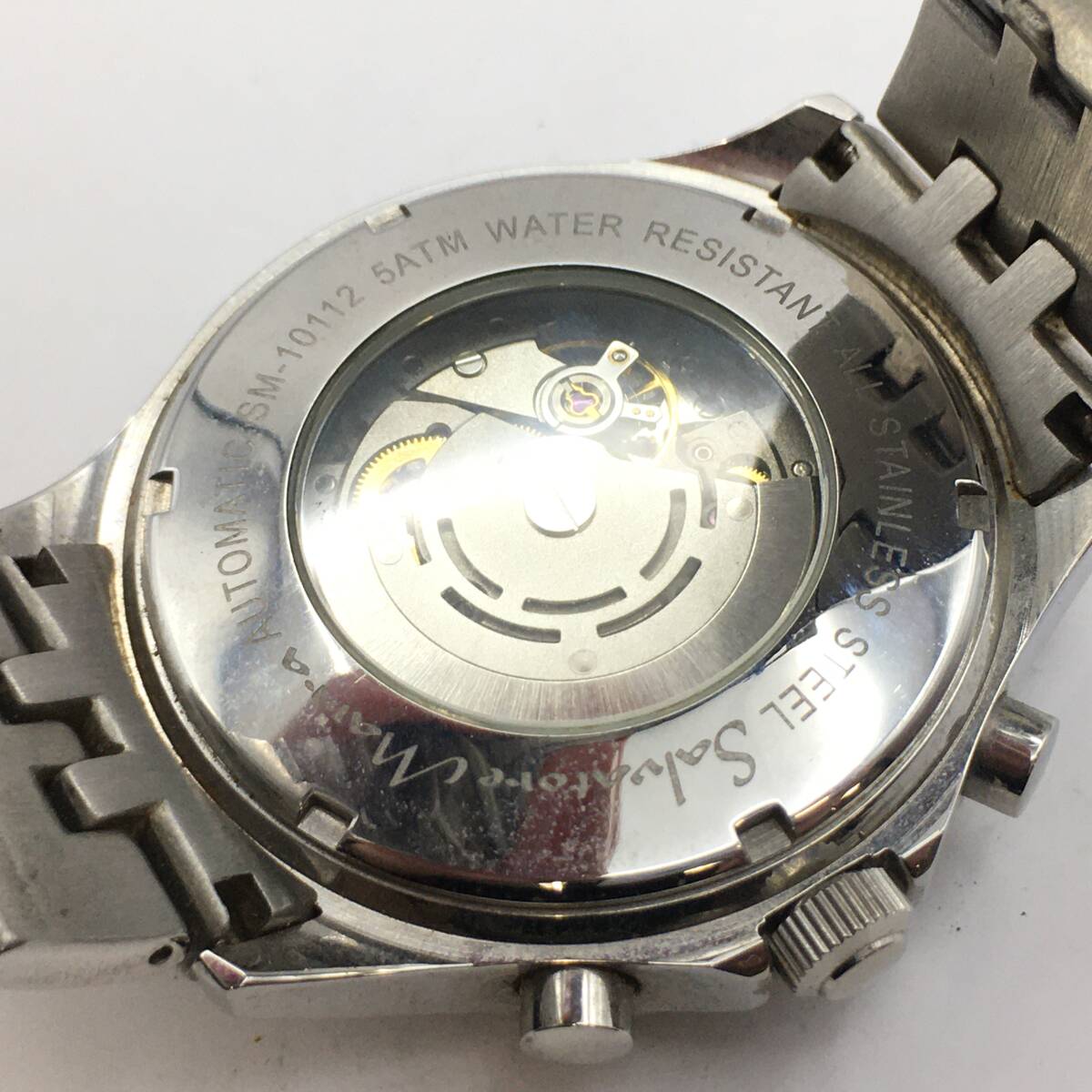 ○N12-302 Salvatore Marra/サルバトーレマーラ 3針 Date デイト メンズ 自動巻き 腕時計 SM-10112 稼働品_画像6