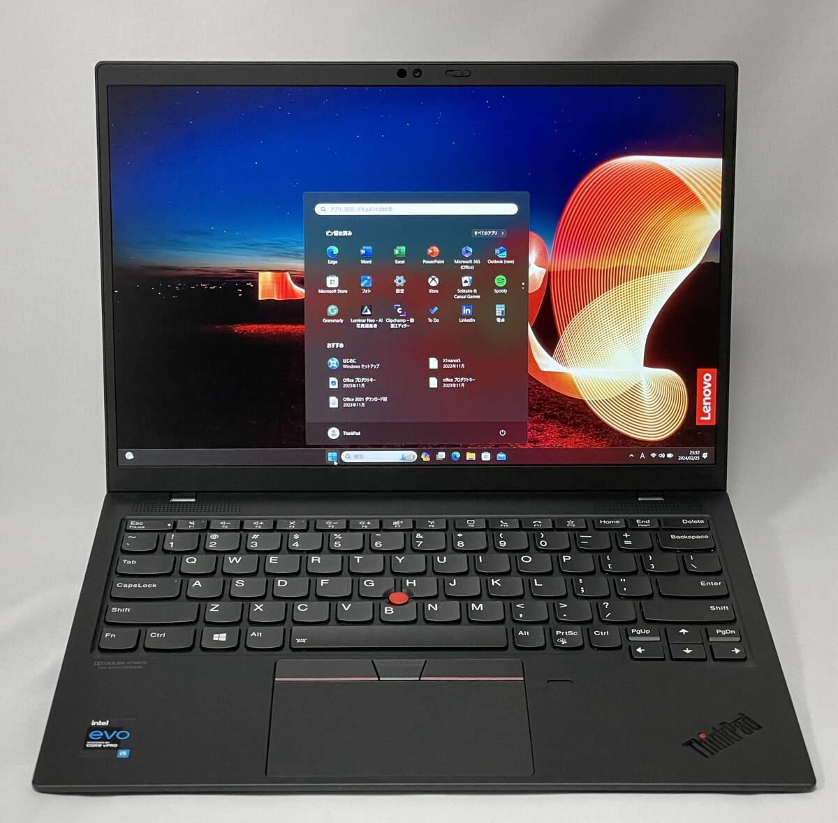 安い 軽い907g ThinkPad X1 nano Gen1 - MS Office 2021 - CPU i5 / MEM 16GB / 顔認証対応カメラー / SSD 1TB / Win11 Pro _画像2